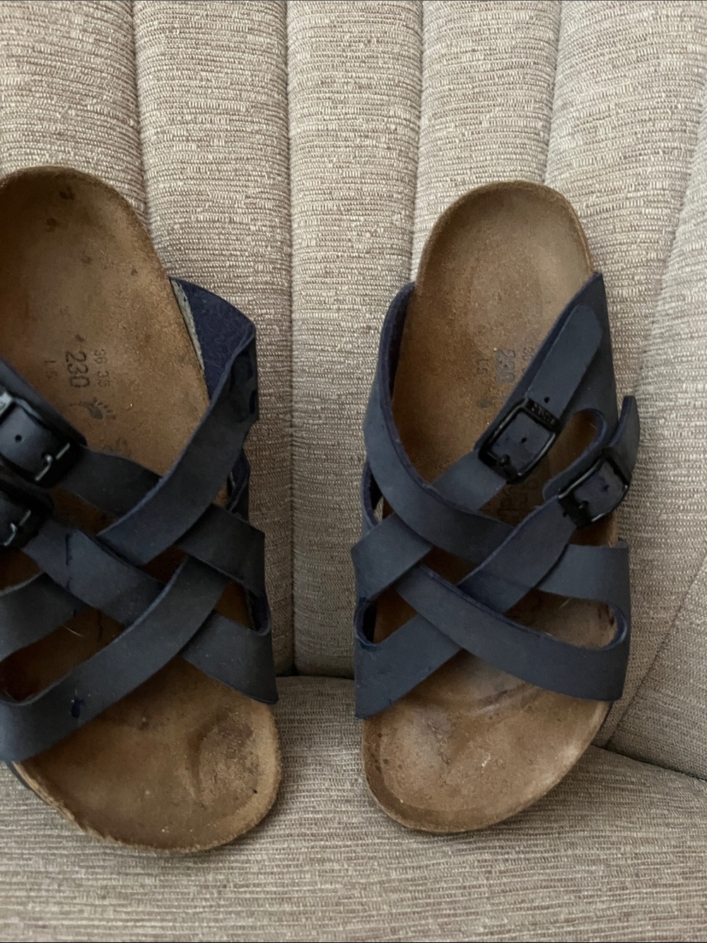 Birkenstock Navy Crisscross Strap Sandals